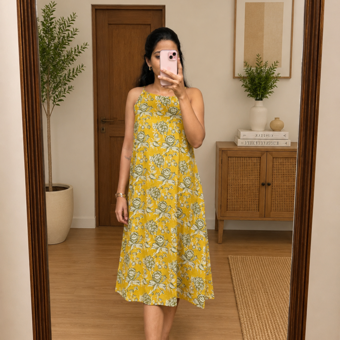 Aline  Dress Bagru print