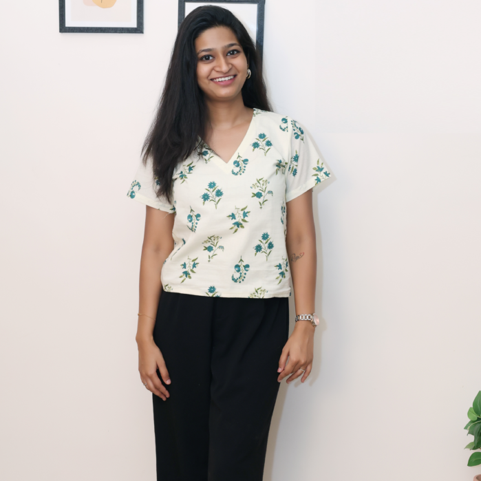 Reeshaya Bluebell Bloom Top