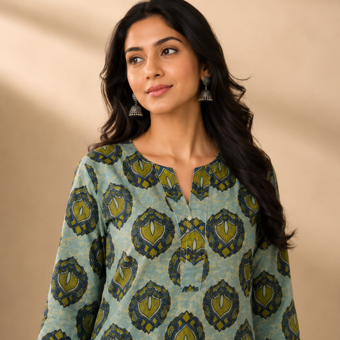 Vansapti print A line kurti